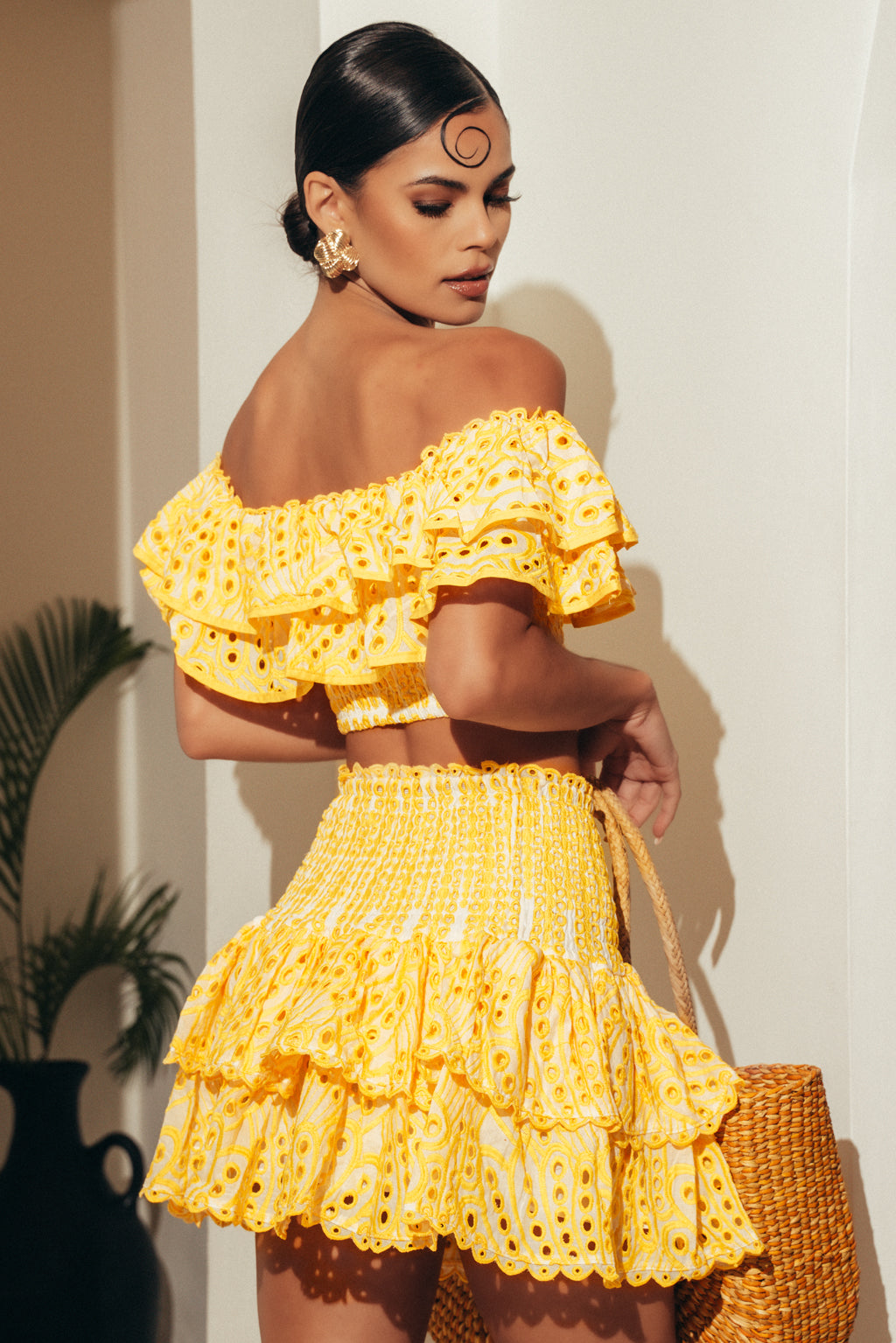SUMMER EMBROIDERED SET | YELLOW