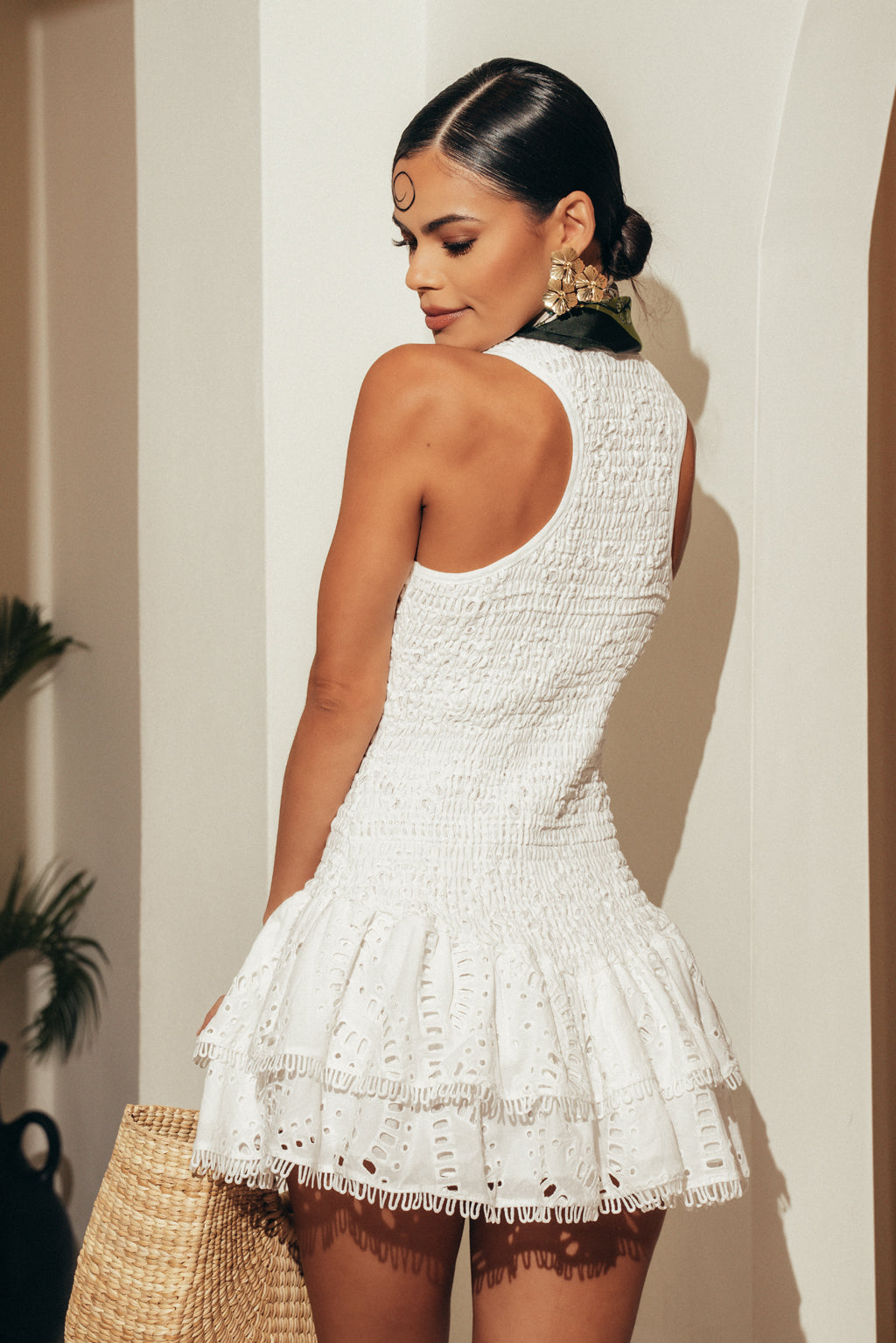SUMMER EMBROIDERED DRESS | WHITE